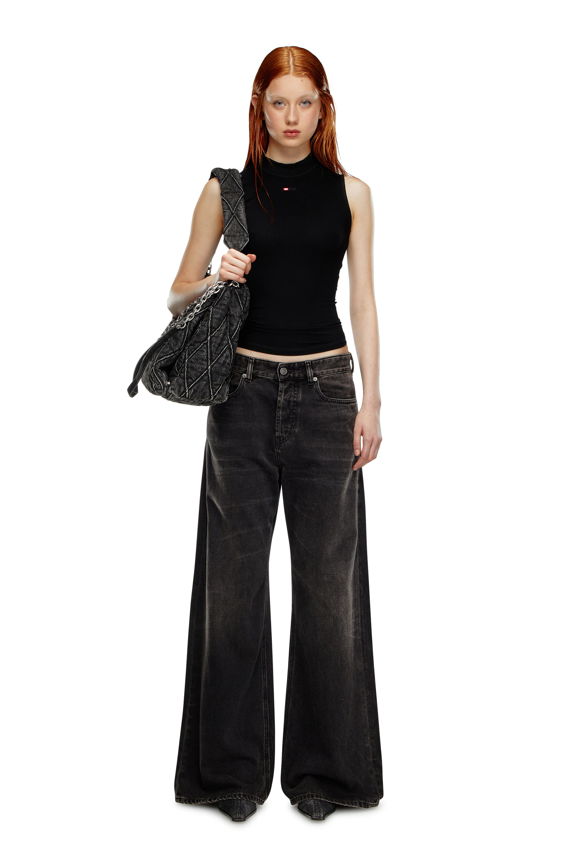 Diesel - Relaxed Jeans 1996 D-Sire 09J96 Donna, Nero/Grigio scuro - Image 2