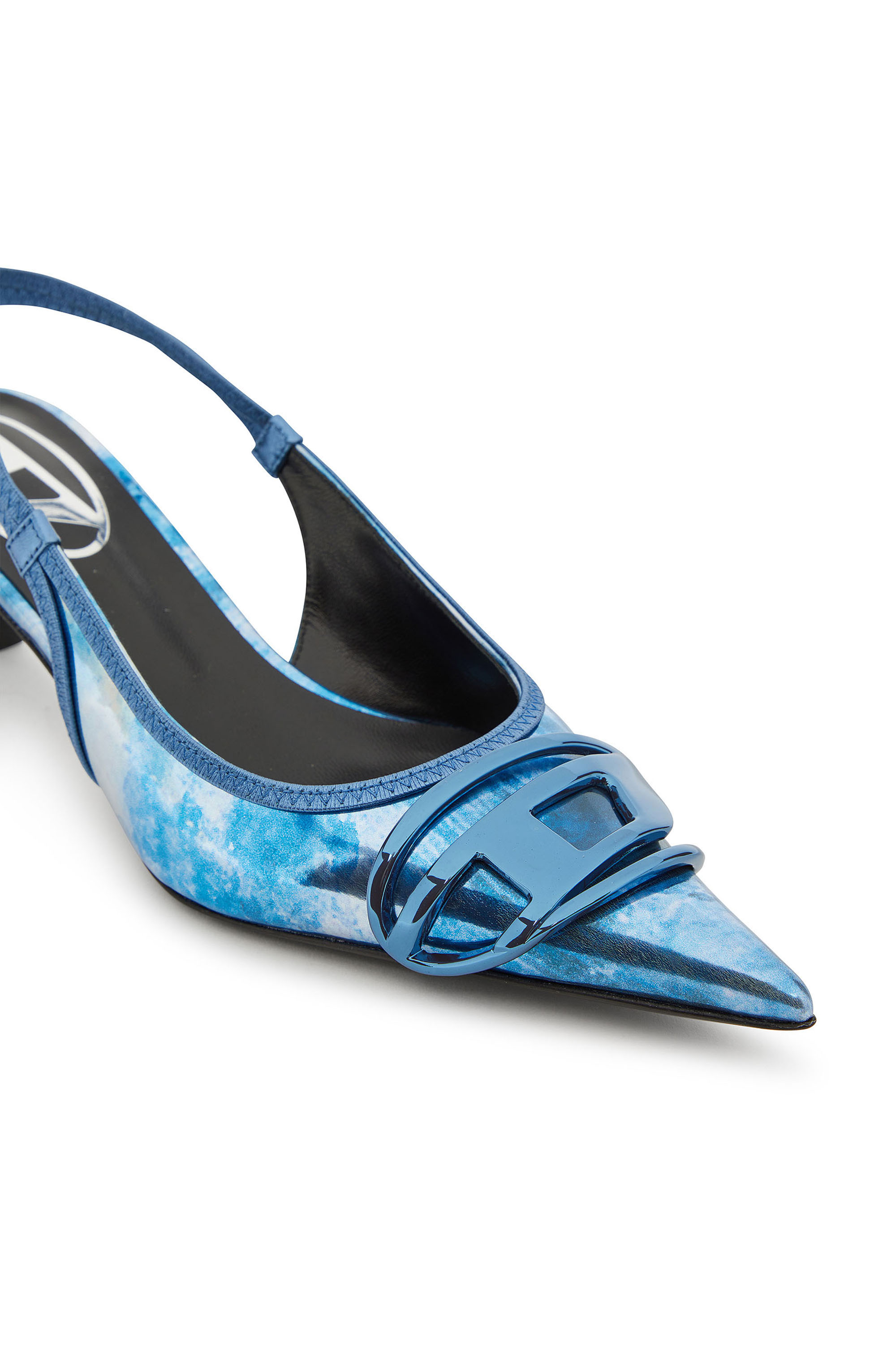 Diesel - D-VENUS SB 40, D-Venus-Pump slingback metallizzate bicolore Donna in Blu - 4