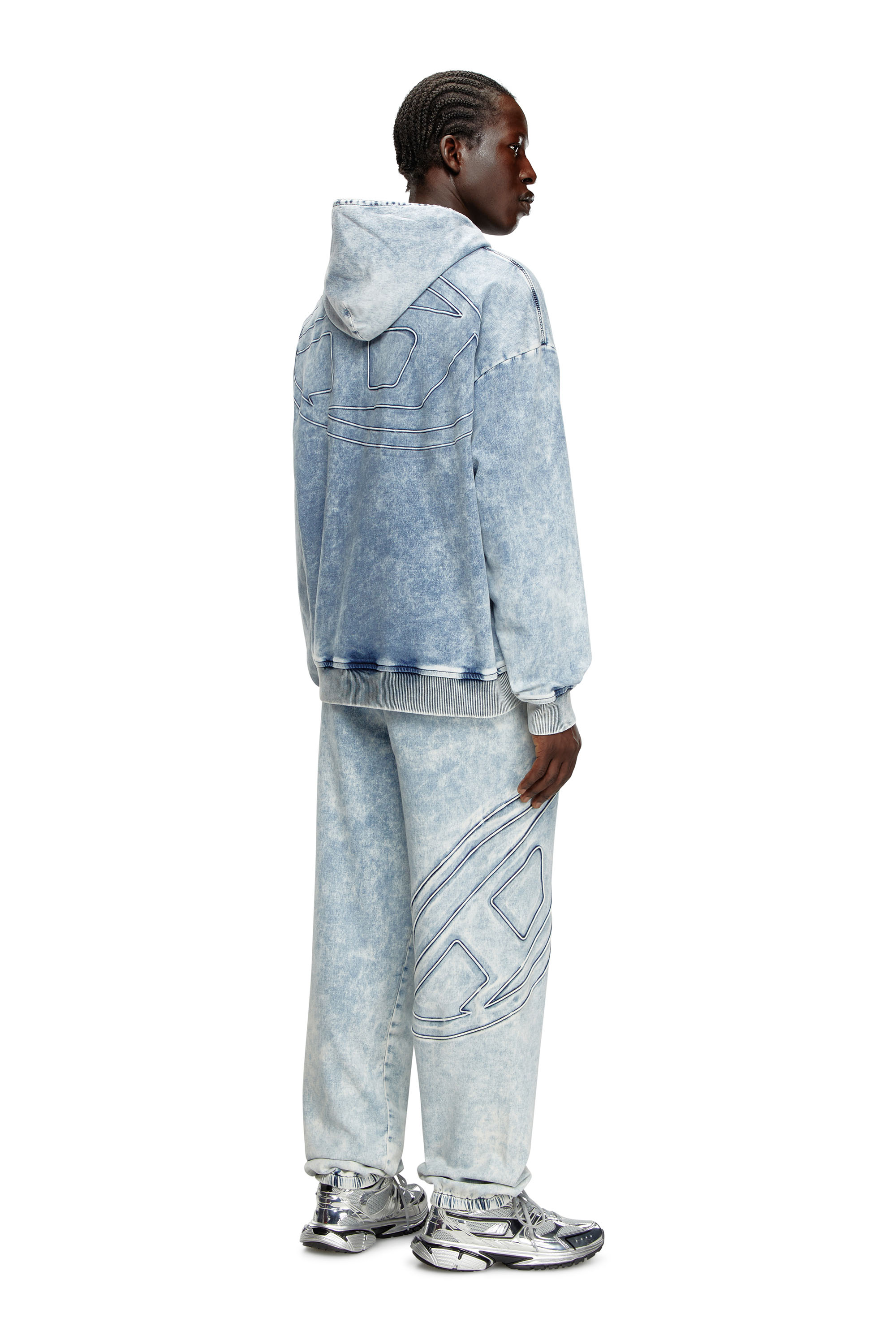Diesel - D-UM-RIB-S2 TRACK, Felpa in Track Denim con Oval D Unisex in Blu - 2