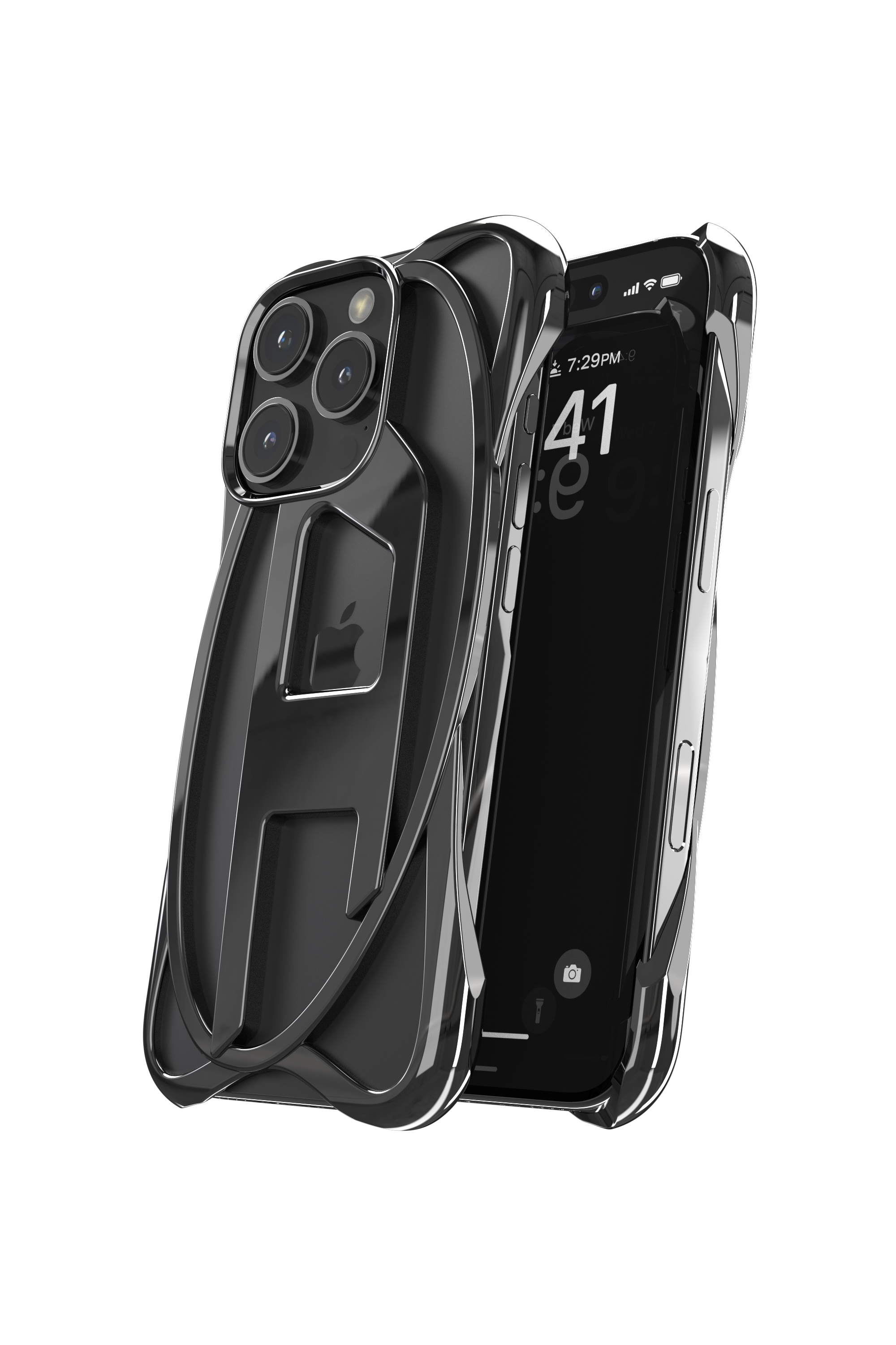 Diesel - 60268 CAGED D CASE, Custodia Caged D iPhone 16 Pro Unisex in Nero - 3
