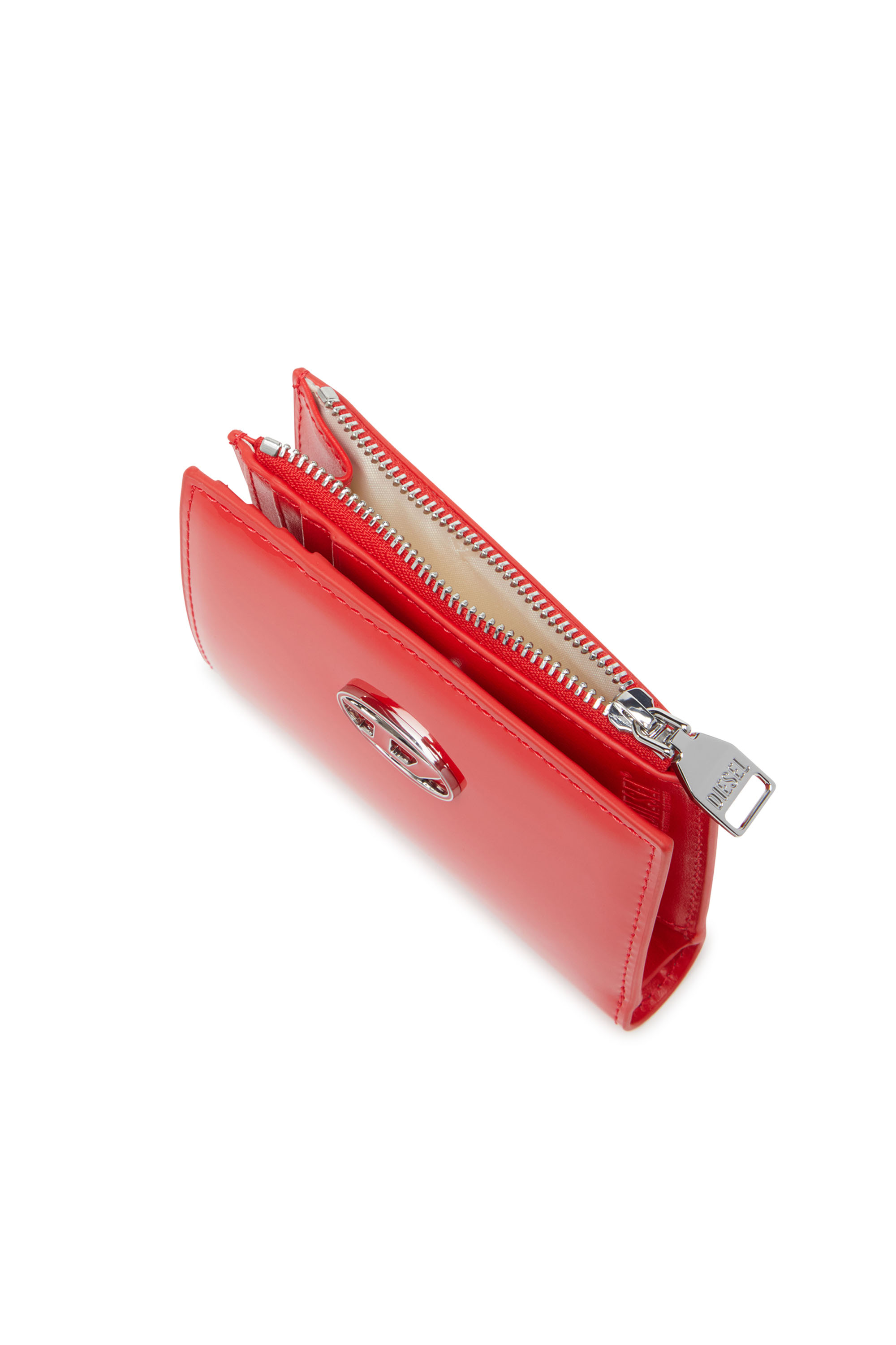 Diesel - PLAY BI-FOLD ZIP II, Portafoglio piccolo in pelle lucida Donna in Rosso - 4