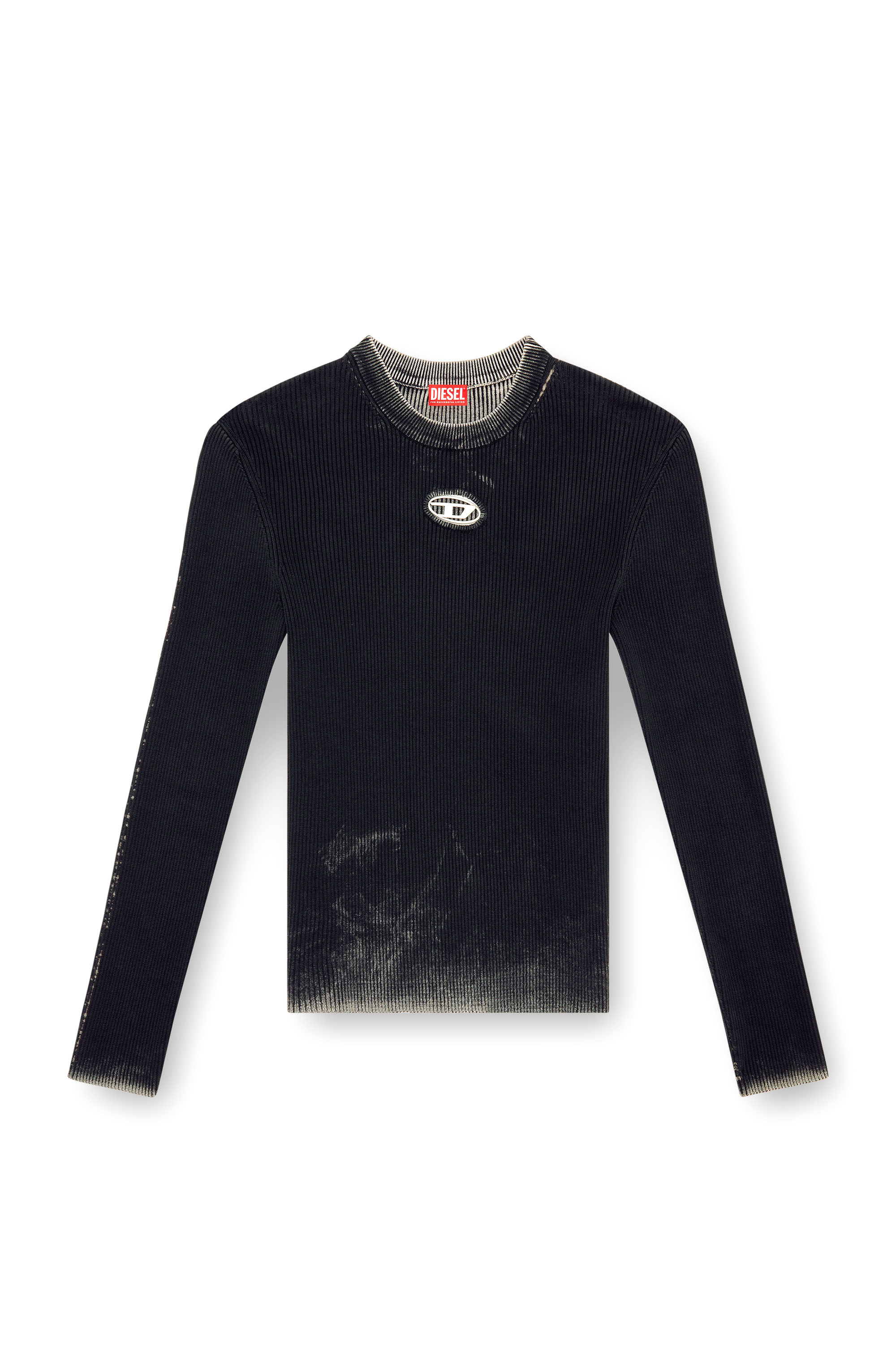 Diesel - K-DARIN-A, Maglia con logo Oval D cut-out Uomo in Nero - 3