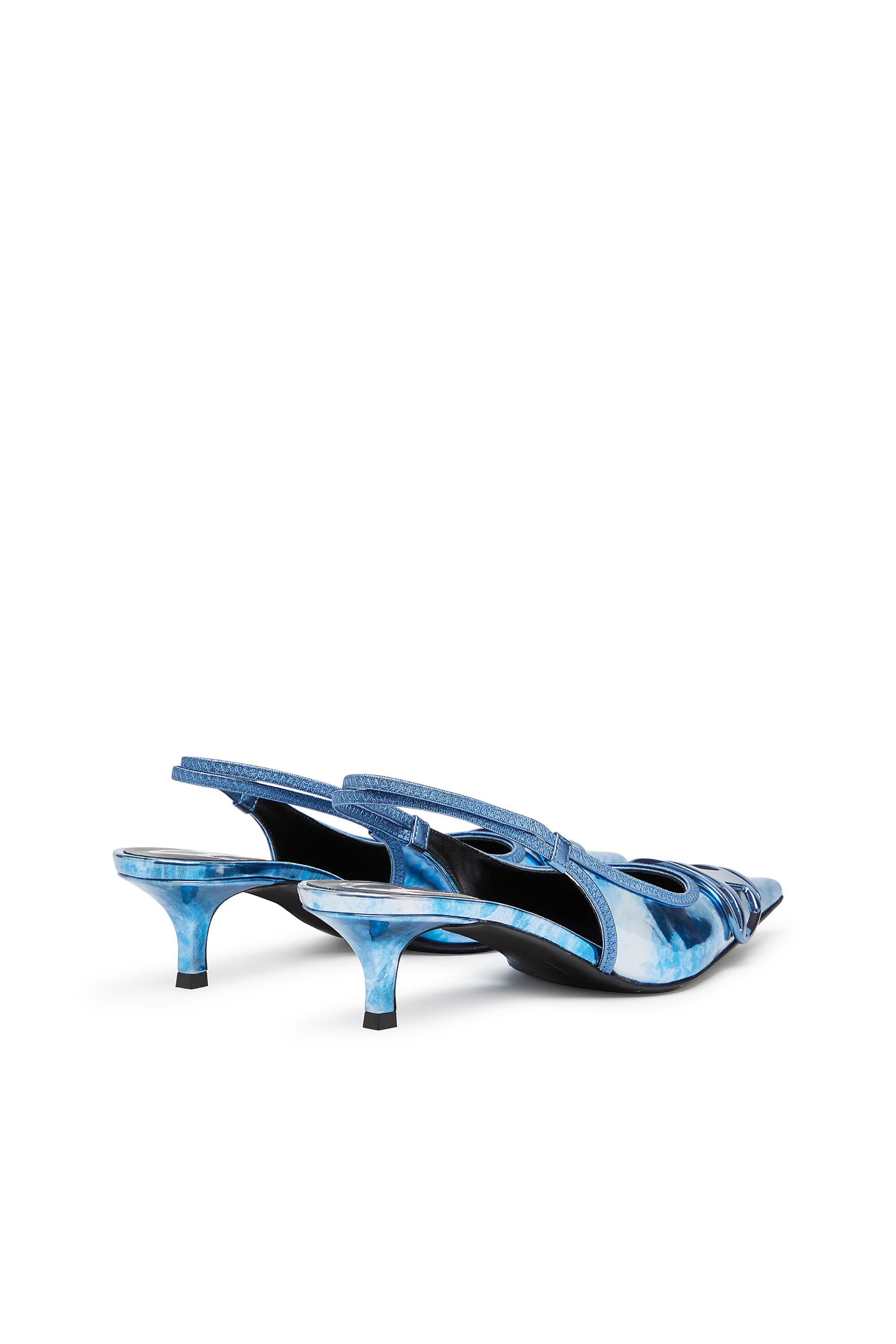Diesel - D-VENUS SB 40, D-Venus-Pump slingback metallizzate bicolore Donna in Blu - 3