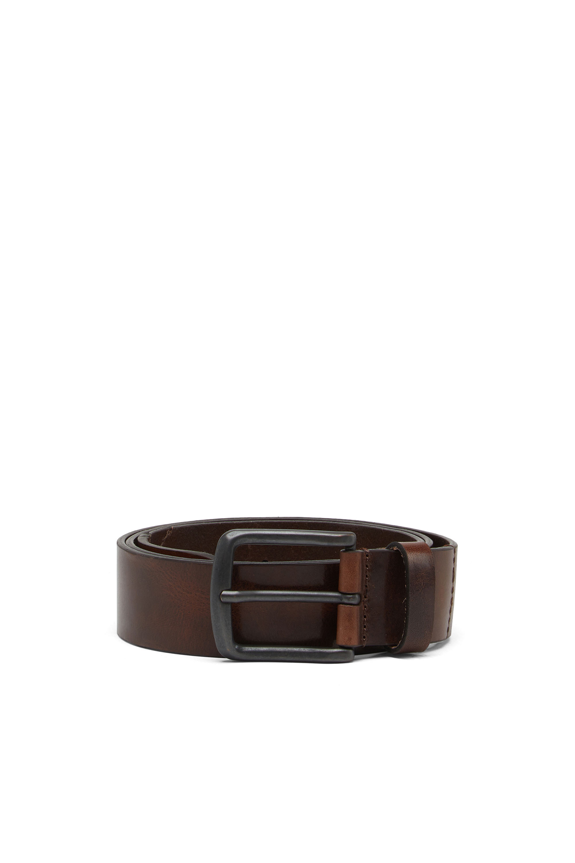 Diesel - B-LINE, Cintura in pelle trattata con logo diesel Uomo in Marrone - 1