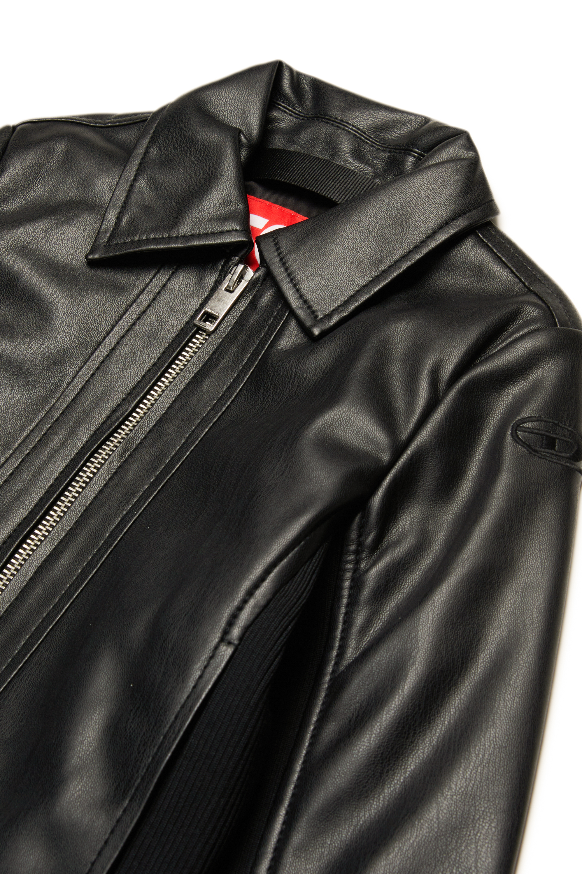 Diesel - JLSASK, Giacca biker con pannelli elasticizzati Donna in Nero - 3