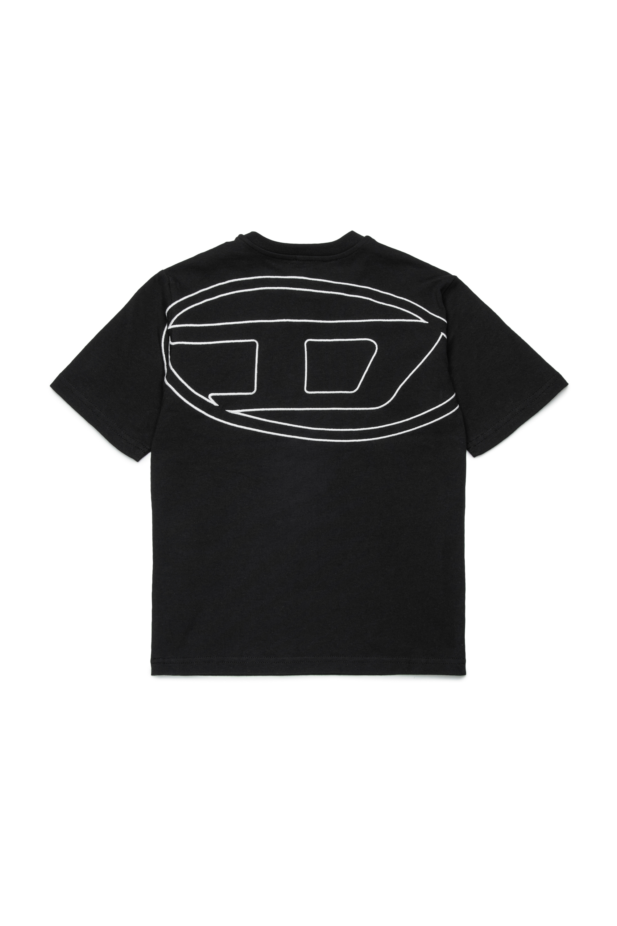 Diesel - TBOGGYMEGOVALD OVER, T-shirt con mega ricamo Oval D Uomo in Nero - 2