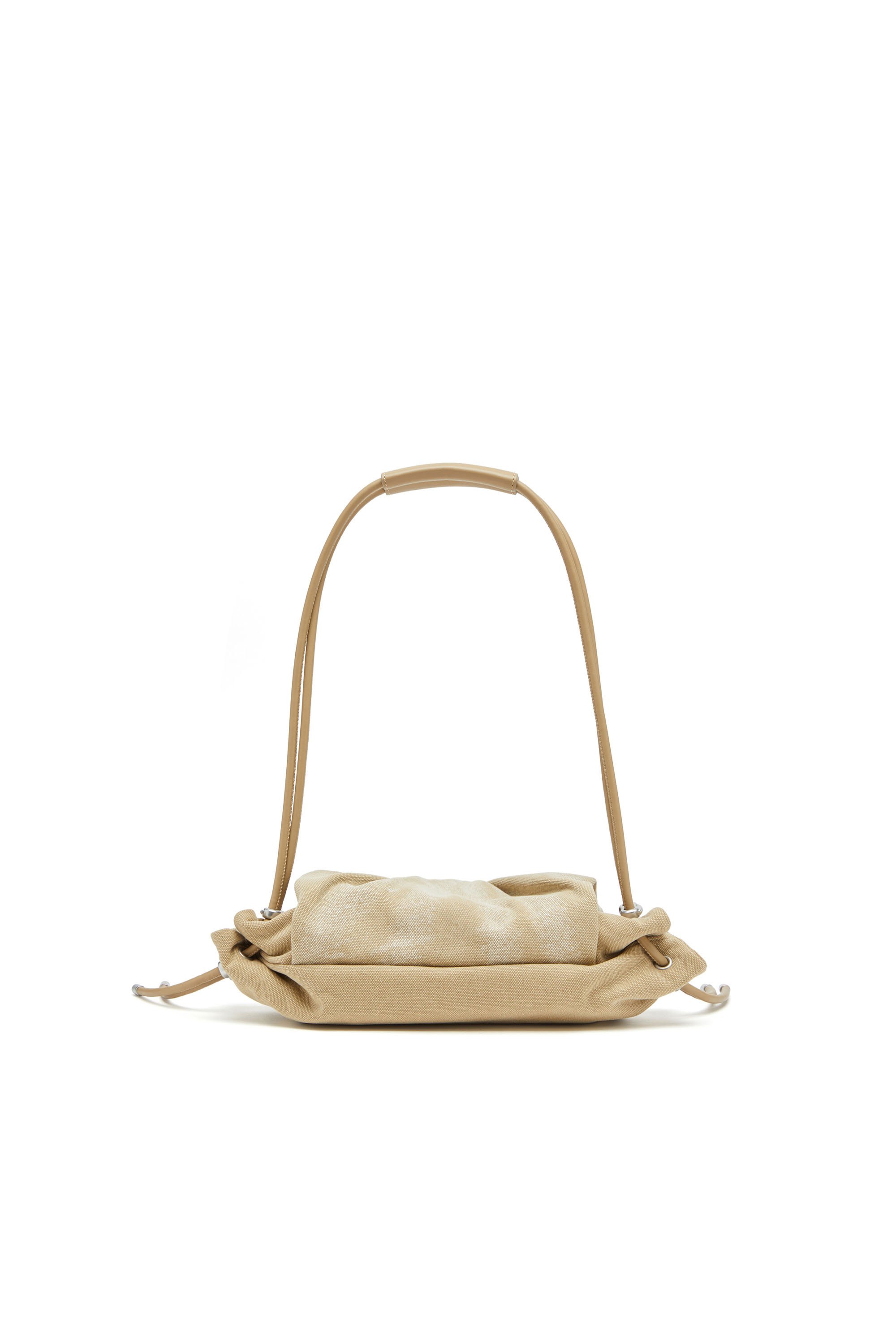 Diesel - SCRUNCH-D SHOULDER S, Scrunch-D S-Borsa a spalla piccola in tela wash Donna in Beige - 3