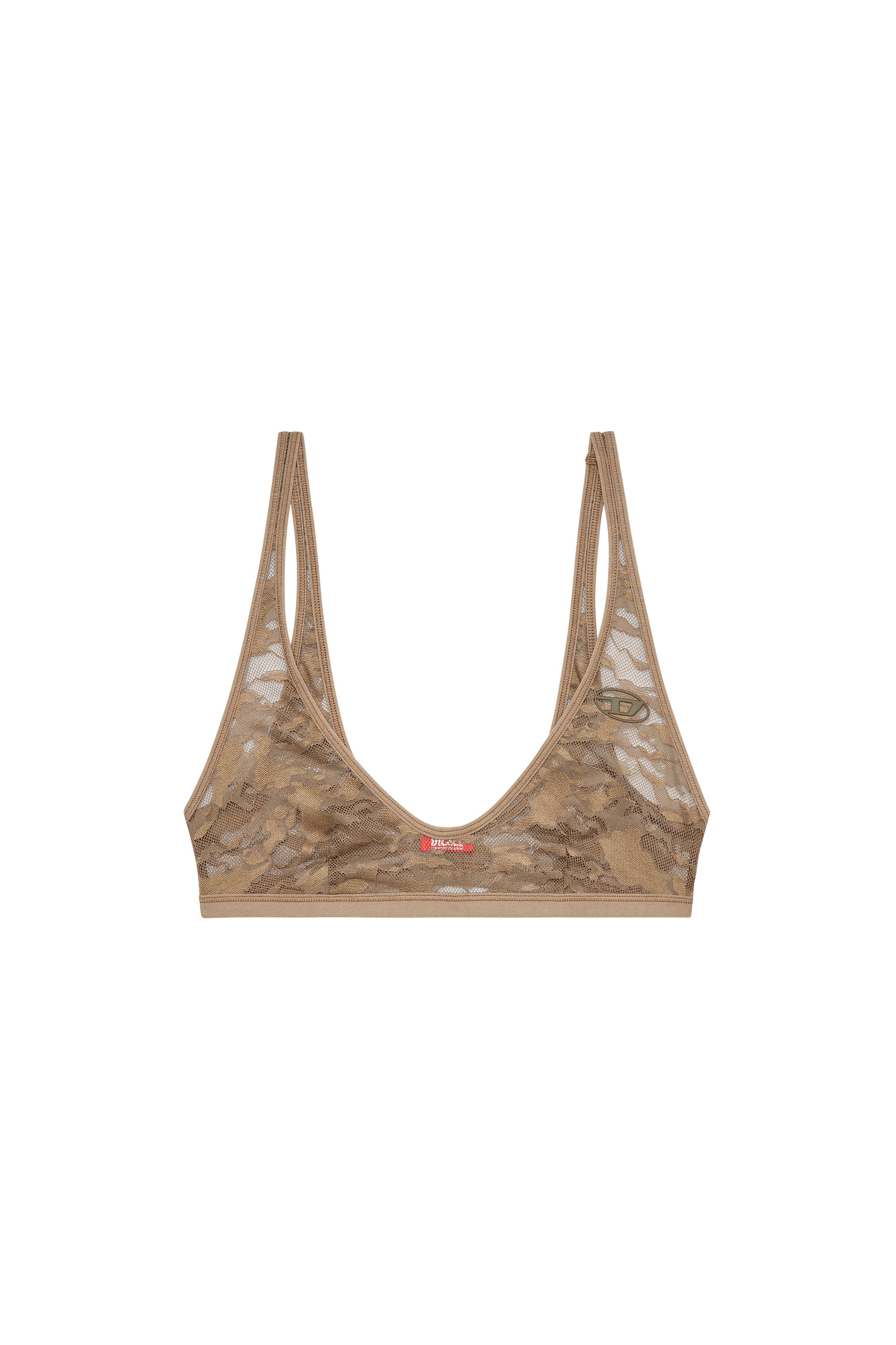 Diesel - TANIA-UTLT, Bralette in pizzo camouflage Donna in Marrone - 4