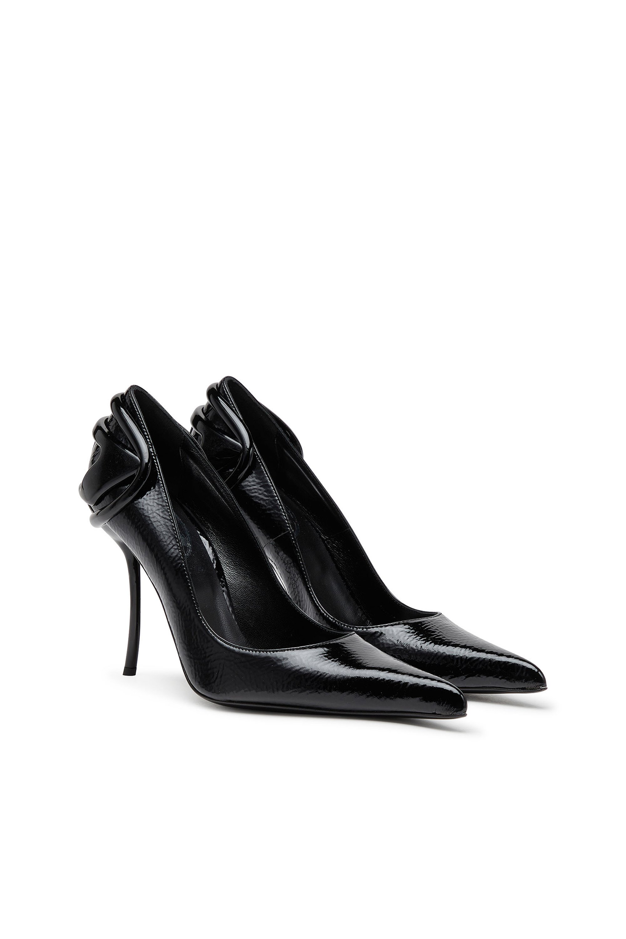 Diesel - D-TEN&HALF P, D-Ten&Half-Décolleté effetto glossy con tacco curvo Donna in Nero - 2