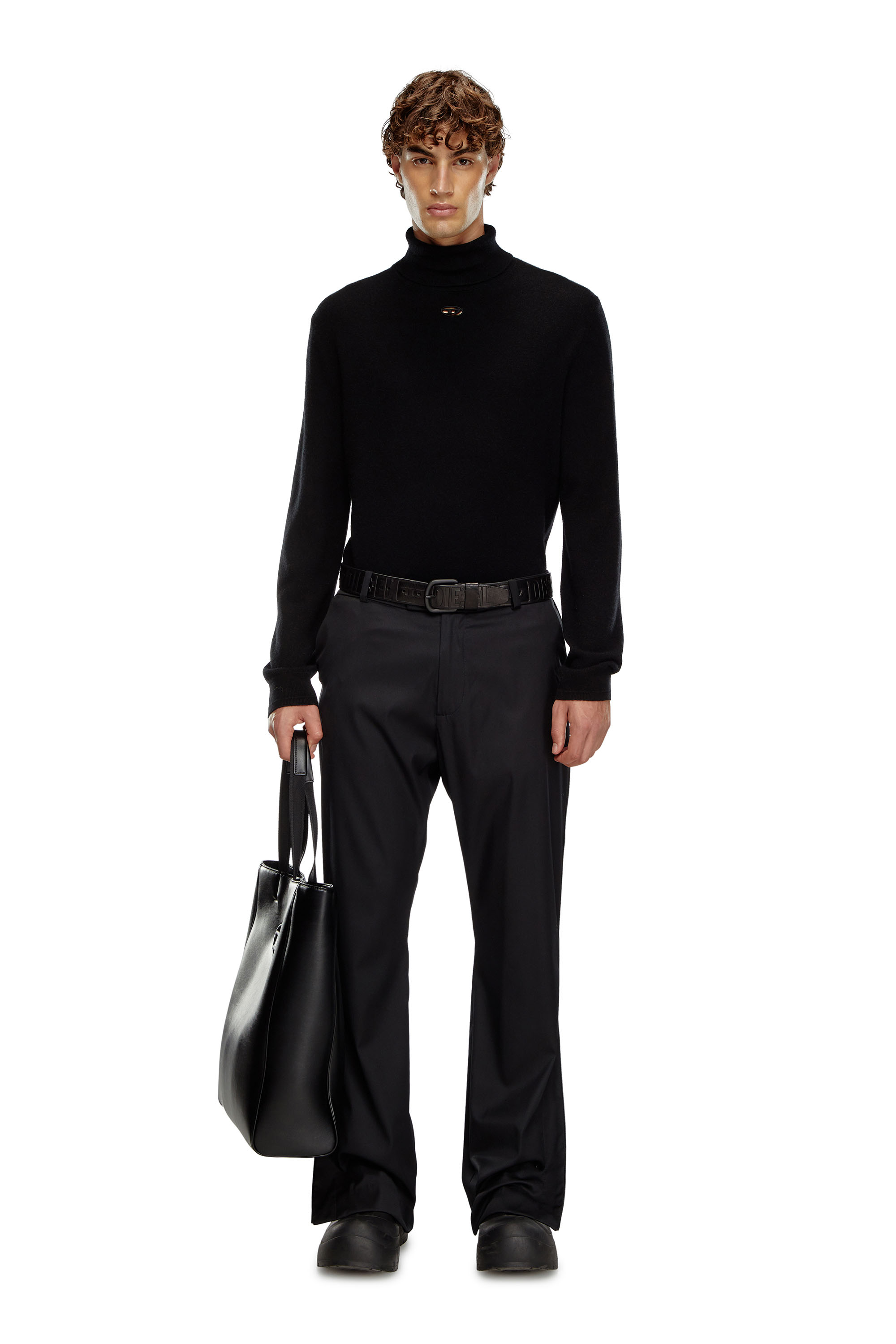 Diesel - K-VIERI-TN, Maglia dolcevita in lana e cotone Uomo in Nero - 2