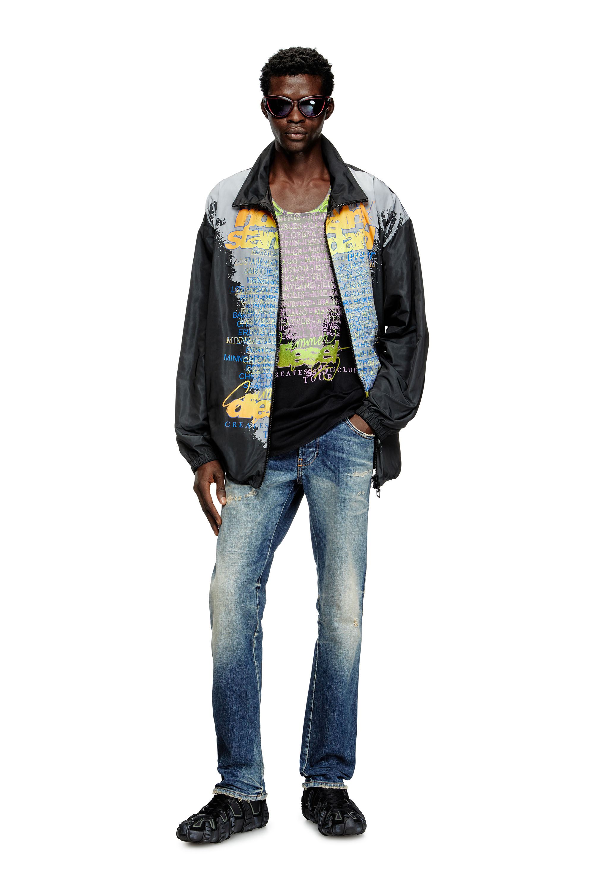 Diesel - J-ERIK, Giacca leggera con stampa DJ Unisex in Nero - 3