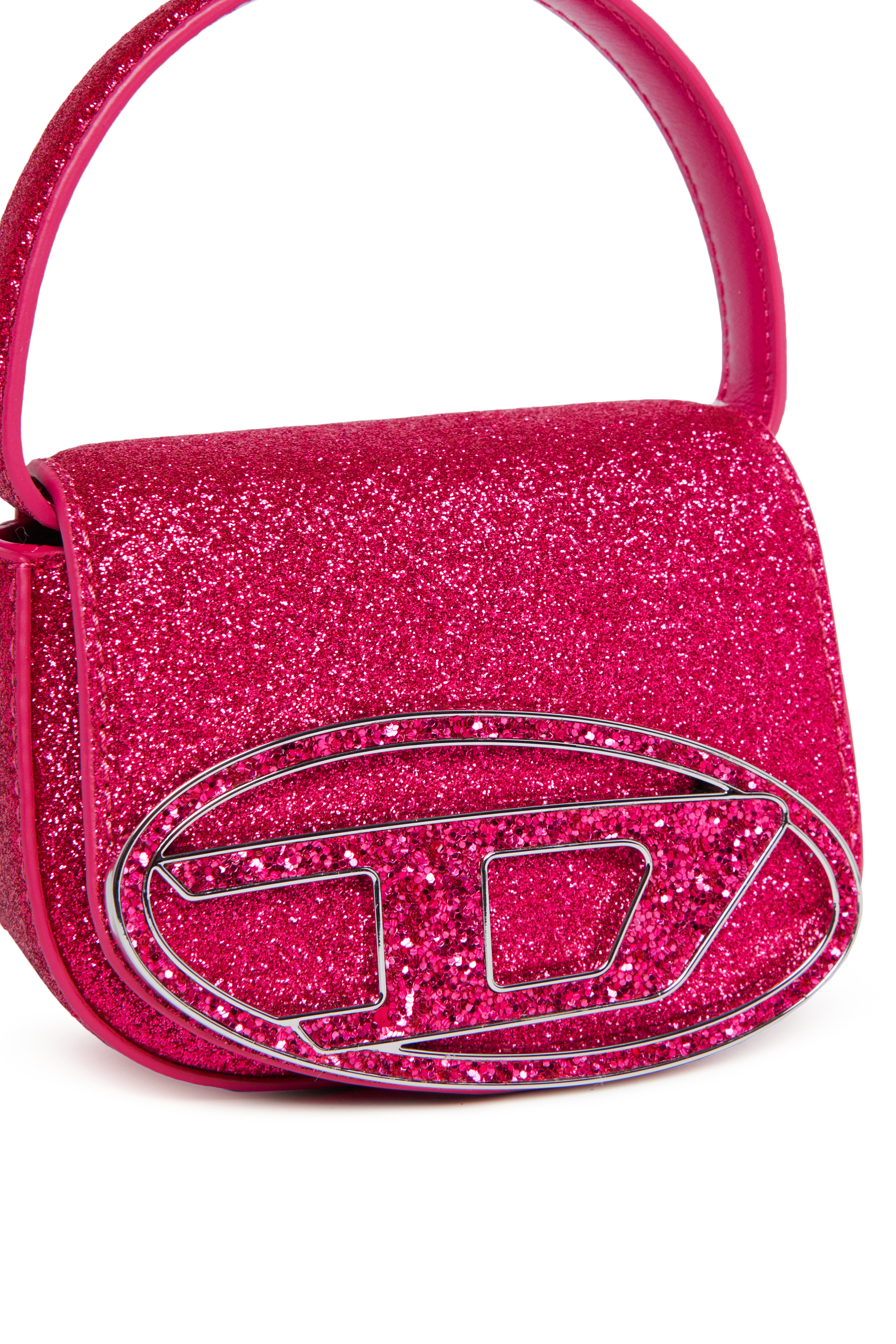 Diesel - 1DR XS, Iconica mini bag in tessuto glitter Donna in Rosa - 4